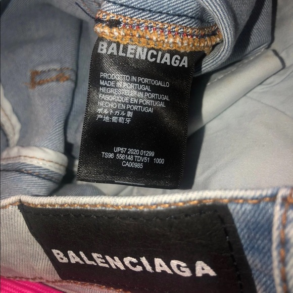 Mens Balenciaga Jeans with Pink stripe - Picture 10 of 11